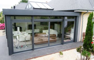 Véranda toiture plate