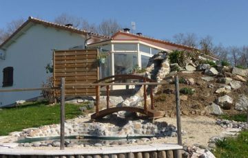 Véranda traditionnelle à pan coupé