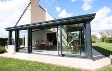 Véranda toiture plate