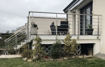 Garde - corps aluminium Enios Filant à barreaudage vertical 1 lisse axée couleur garde -corps : gris anthracite Ral 7016 Man courante rectangulaire